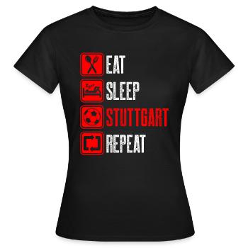 Repeat Stuttgart - Women's T-Shirt - black - Front - AI Model Female 172 dark (172cm)