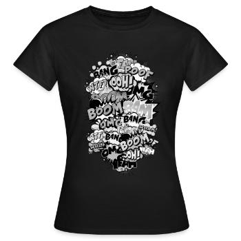 Comic Style - Frauen T-Shirt - Schwarz - Vorne - AI Model Female 172 dark (172cm)