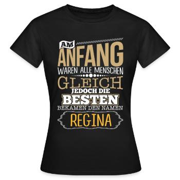 REGINA - Die Besten - Frauen T-Shirt - Schwarz - Vorne - AI Model Female 172 dark (172cm)