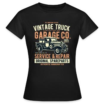 PICK-UP vieux camion Vintage Pick-up Truck shirt - T-shirt Femme - noir - Devant - AI Model Female 172 dark (172cm)
