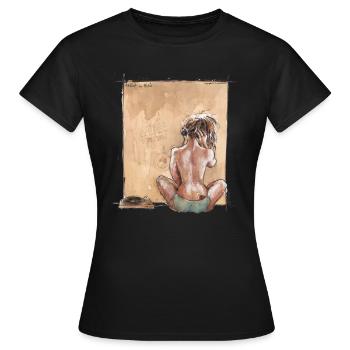music_of_love_is_a_son_of_revolution - T-shirt Femme - noir - Devant - AI Model Female 172 dark (172cm)