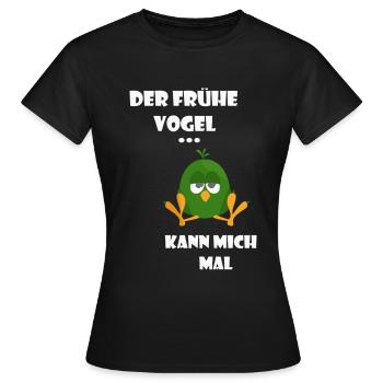 der frühe Vogel - Frauen T-Shirt - Schwarz - Vorne - AI Model Female 172 dark (172cm)
