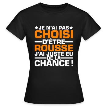 Humour Rousse Chance - T-shirt Femme - noir - Devant - AI Model Female 172 dark (172cm)