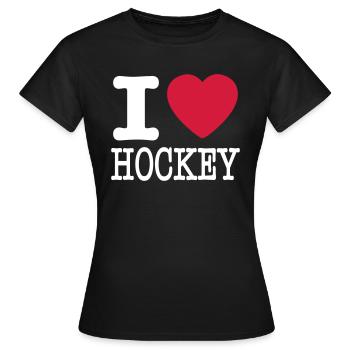 i love hockey / I heart hockey - Women's T-Shirt - black - Front - AI Model Female 172 dark (172cm)