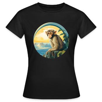 Monkey - Women's T-Shirt - black - Front - AI Model Female 172 dark (172cm)