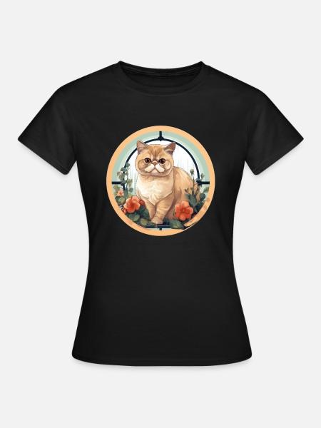 Exotische Kurzhaarkatze - Frauen T-Shirt - Schwarz