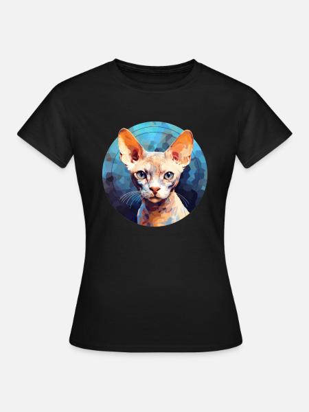 Devon Rex Katze - Frauen T-Shirt - Schwarz