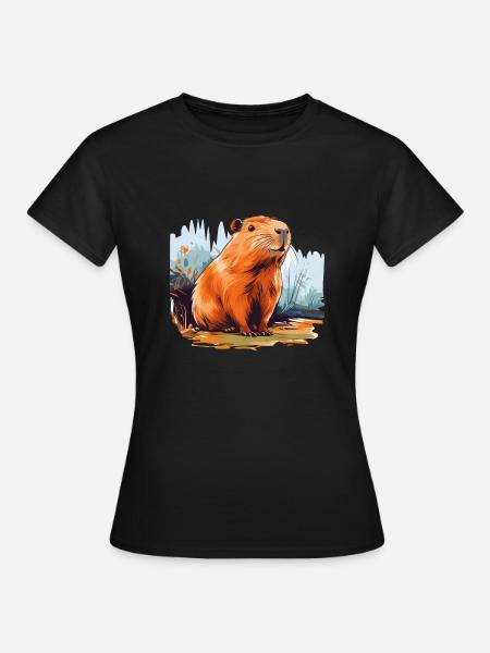 Capybara - Frauen T-Shirt - Schwarz