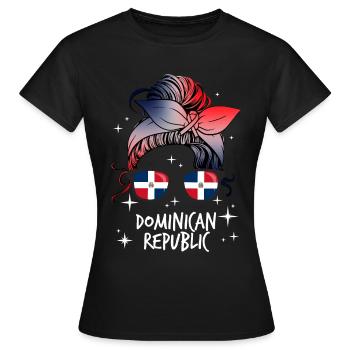 Dominikanische Republik - Frauen T-Shirt - Schwarz - Vorne - AI Model Female 172 dark (172cm)