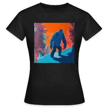 BigFoot, big foot, sasquatch - T-shirt Femme - noir - Devant - AI Model Female 172 dark (172cm)