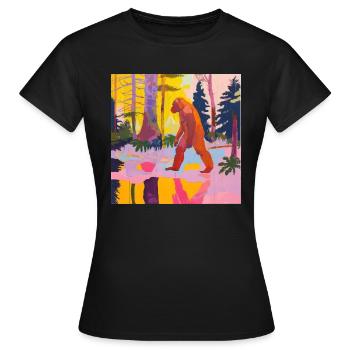 BigFoot big foot sasquatch - Frauen T-Shirt - Schwarz - Vorne - AI Model Female 172 dark (172cm)