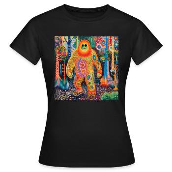 BigFoot, big foot, sasquatch - T-shirt Femme - noir - Devant - AI Model Female 172 dark (172cm)