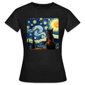 Katze, katzenmotiv - Frauen T-Shirt - Schwarz - Vorne - AI Model Female 172 dark (172cm)