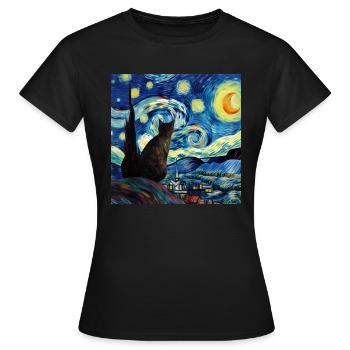 Katze, katzenmotiv - Frauen T-Shirt - Schwarz - Vorne - AI Model Female 172 dark (172cm)
