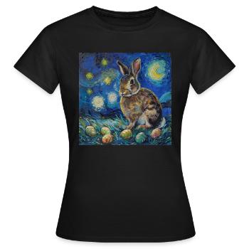 Lapin de Pâques, Pâques, Lapin - T-shirt Femme - noir - Devant - AI Model Female 172 dark (172cm)
