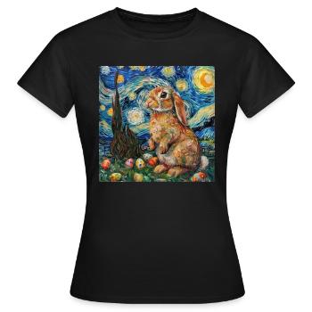 Lapin de Pâques, Pâques, Lapin - T-shirt Femme - noir - Devant - AI Model Female 172 dark (172cm)
