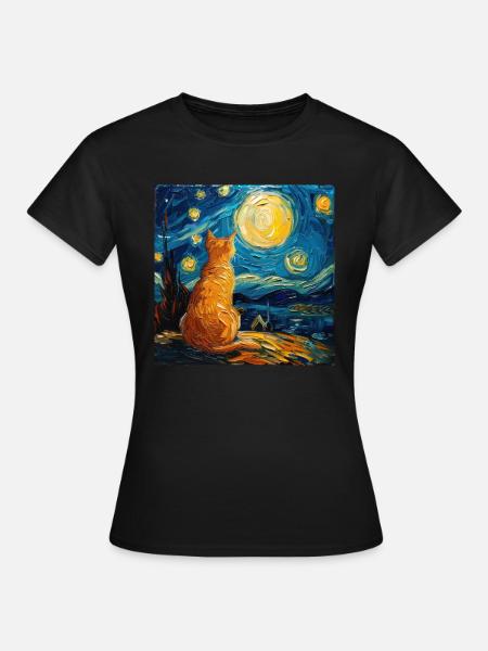 Chat, Motif De Chat - T-shirt Femme - noir