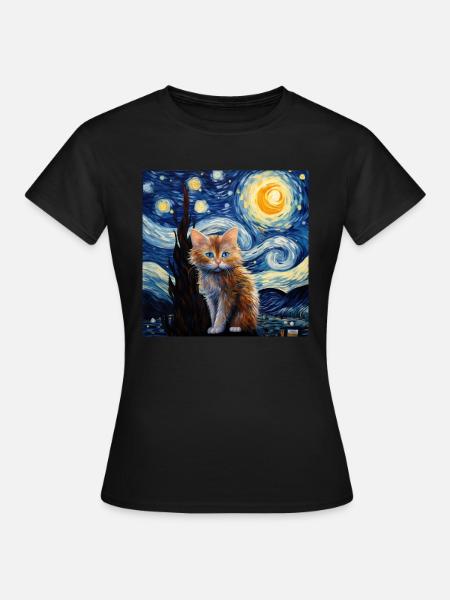 Katze, katzenmotiv - Frauen T-Shirt - Schwarz