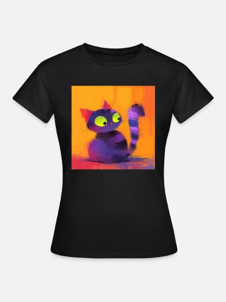 Katze, katzenmotiv - Frauen T-Shirt - Schwarz