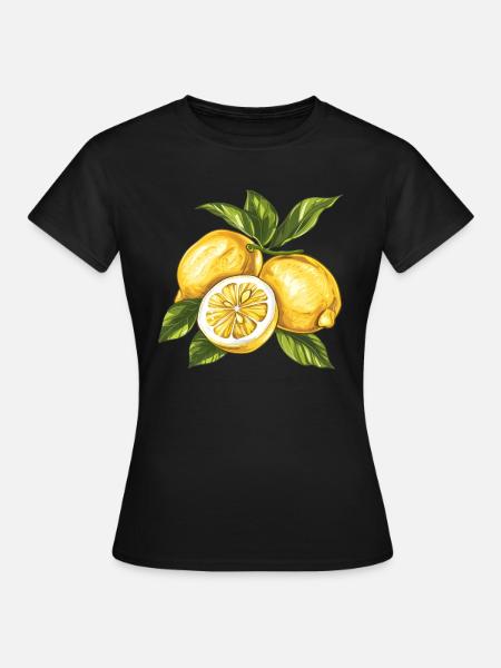 Zitronen Lemon - Frauen T-Shirt - Schwarz