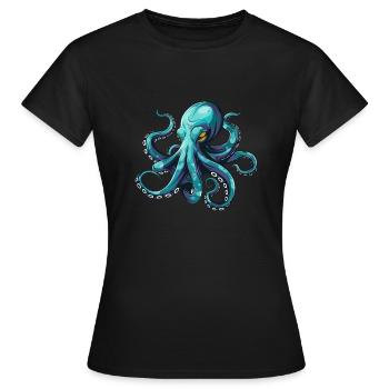 Pieuvre, pieuvre, pieuvre, été, cadeau - T-shirt Femme - noir - Devant - AI Model Female 172 dark (172cm)