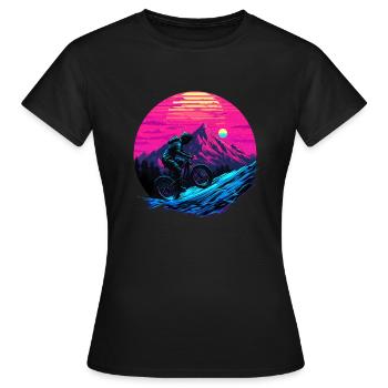 Vélo de montagne Vélo rétro Montagnes - T-shirt Femme - noir - Devant - AI Model Female 172 dark (172cm)