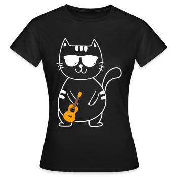 Ukulélé - T-shirt Femme - noir - Devant - AI Model Female 172 dark (172cm)