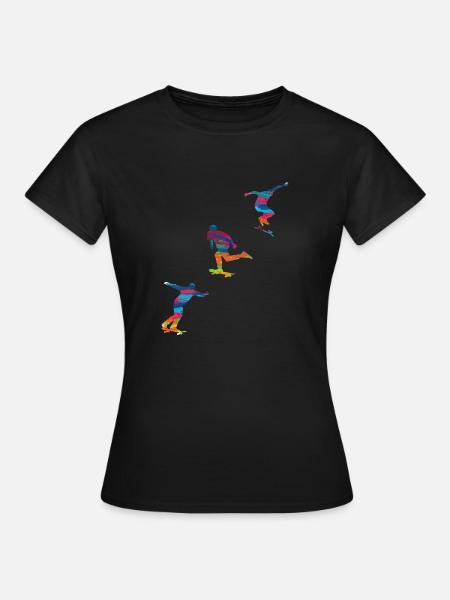 Skateboard Skaten Skateboarden Geschenkidee - Frauen T-Shirt - Schwarz