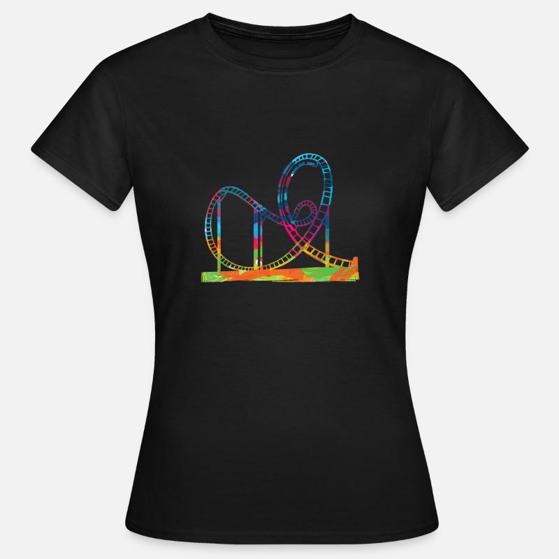 Achterbahn Geschenkidee Freizeitparks Schausteller - Frauen T-Shirt - Schwarz