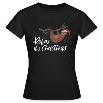 Entspannte Weihnachten - Frauen T-Shirt - Schwarz - Vorne - AI Model Female 172 dark (172cm)