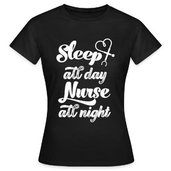 Infirmière de nuit merci hôpital - T-shirt Femme - noir - Devant - AI Model Female 172 dark (172cm)