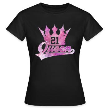 QUEEN 21ST BIRTHDAY SWEET 21 - Women's T-Shirt - black - Front - AI Model Female 172 dark (172cm)