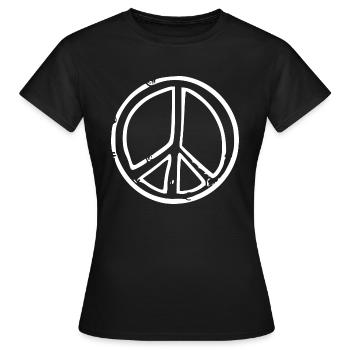 Peacezeichen - Frauen T-Shirt - Schwarz - Vorne - AI Model Female 172 dark (172cm)