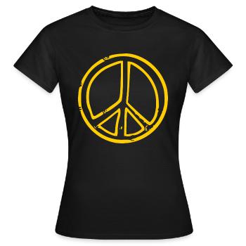 Peacezeichen - Frauen T-Shirt - Schwarz - Vorne - AI Model Female 172 dark (172cm)