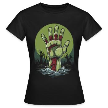 Resurrected Zombie Comic Illustration - Women's T-Shirt - black - Front - AI Model Female 172 dark (172cm)