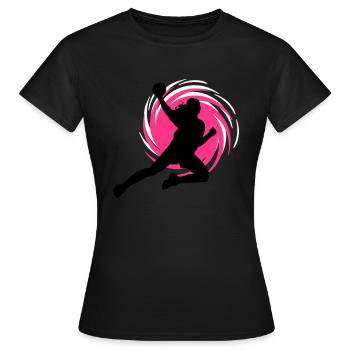 Wirbel Handballerin - Frauen T-Shirt - Schwarz - Vorne - AI Model Female 172 dark (172cm)