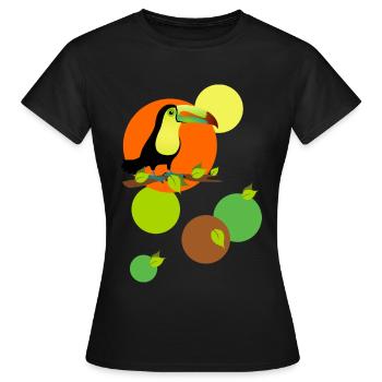 Toucan - colorful and colorful - Women's T-Shirt - black - Front - AI Model Female 172 dark (172cm)