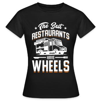 Les meilleurs restaurants ont des roues - T-shirt Femme - noir - Devant - AI Model Female 172 dark (172cm)