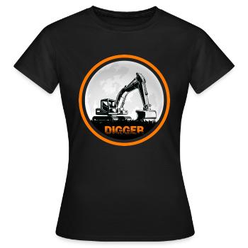 Baggerfahrer Bagger "Digger" Baggerschaufel - Frauen T-Shirt - Schwarz - Vorne - AI Model Female 172 dark (172cm)