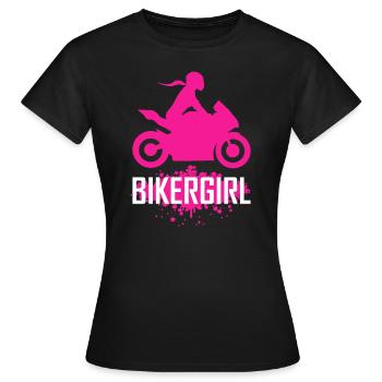 Biker girl super athlete racing machine female biker - Women's T-Shirt - black - Front - AI Model Female 172 dark (172cm)