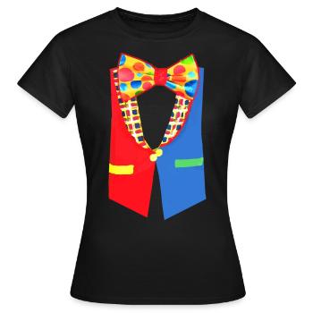 Clown,Carnival,Costume,Colorful Clown,Bow Tie - Women's T-Shirt - black - Front - AI Model Female 172 dark (172cm)