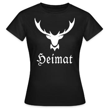 Patrie : bois de cerf - T-shirt Femme - noir - Devant - AI Model Female 172 dark (172cm)