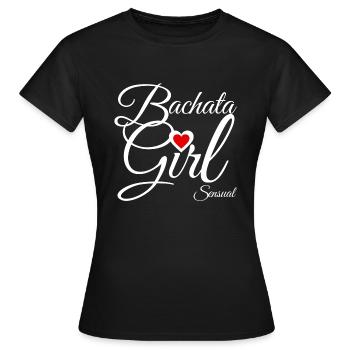 Bachata Girl Sensual white - DanceShirts - Women's T-Shirt - black - Front - AI Model Female 172 dark (172cm)