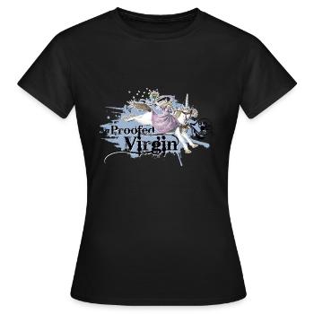 shirt unicorn princess proofed virgin blue-gray - Women's T-Shirt - black - Front - AI Model Female 172 dark (172cm)