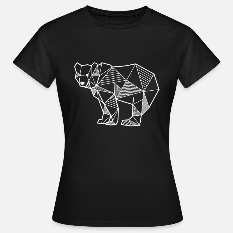 Bear geometric gift idea bear animal triangle - Women's T-Shirt - black