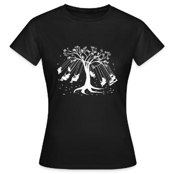 Carousel gift tree children happiness - Women's T-Shirt - black - Front - AI Model Female 172 dark (172cm)