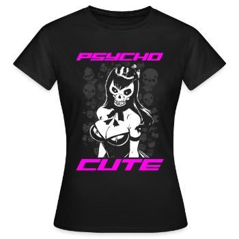 PSYCHO MIGNON - T-shirt Femme - noir - Devant - AI Model Female 172 dark (172cm)