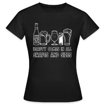 La beauté se décline dans toutes les formes et toutes les tailles - Bier Design - T-shirt Femme - noir - Devant - AI Model Female 172 dark (172cm)
