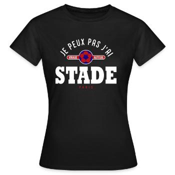 Je peux pas j'ai stade supporter football Paris - T-shirt Femme - noir - Devant - AI Model Female 172 dark (172cm)