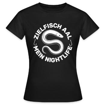 Aal angeln - mein Nachtleben - Frauen T-Shirt - Schwarz - Vorne - AI Model Female 172 dark (172cm)